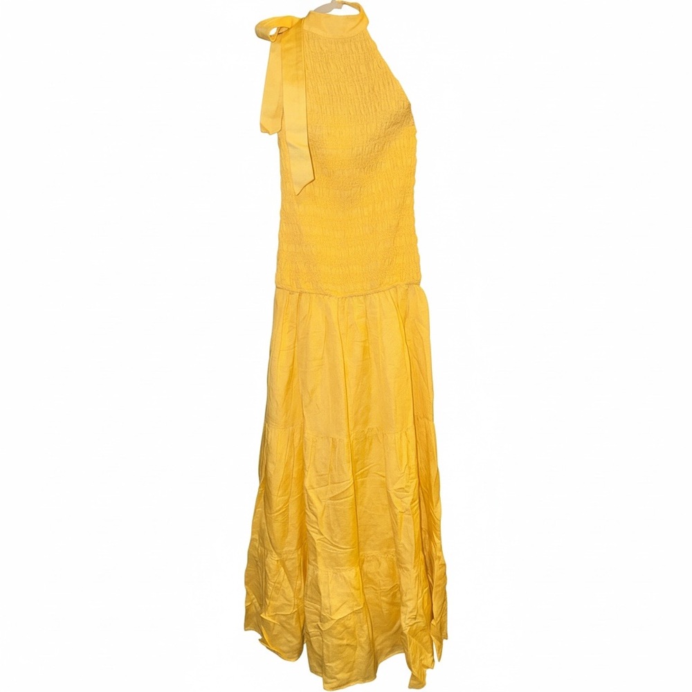 THE WOLF GANG OSTIA SHIRRED MAXI DRESS IN BUTTER•Size Small - Picture 5 of 6